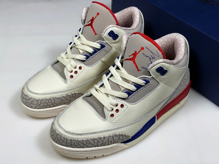 Air Jordan 3 Retro "CHARITY GAME" sail red mens 136064-140 - CCSHOES