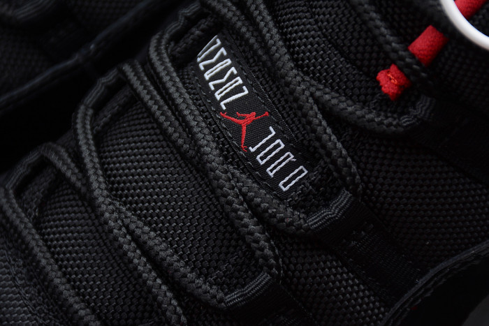 Air Jordan 11 Retro Low "Bred" Black/ Red mens 528895-012 - CCSHOES