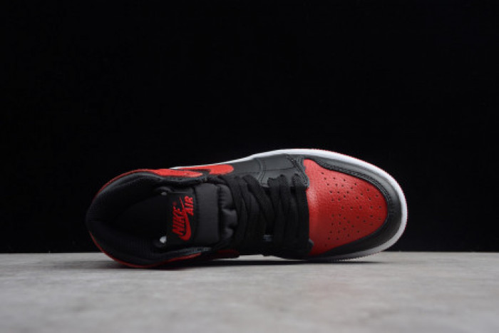 KIDS AIR JORDAN 1 RETRO HIGH OG BANNED BRED BLACK RED 555088 001 - CCSHOES