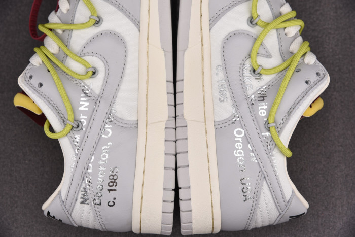OFF-WHITE X NIKE DUNK LOW THE 50 WHITE GREY DM1602-106 - CCSHOES