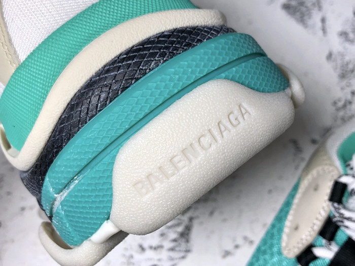 Balencaiga Triple S White Grey Turquoise (W) 524039 W09OH 3005 - CCSHOES