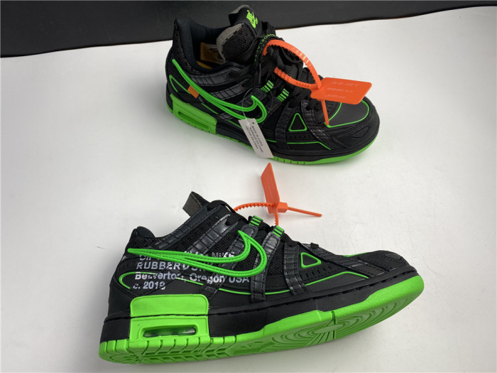 OFF WHITE NIKE AIR RUBBER DUNK “GREEN STRIKE" CU6015-001 - CCSHOES