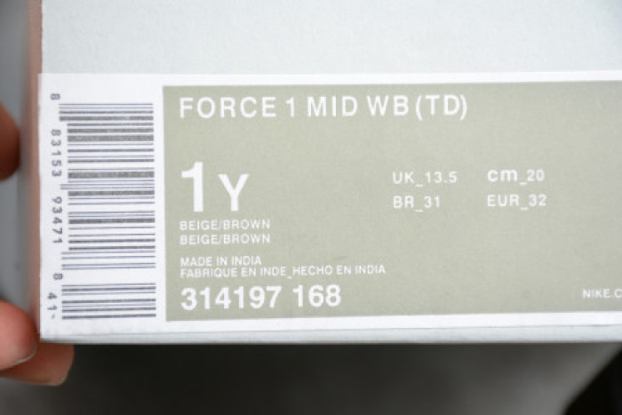 KIDS NIKE AIR FORCE 1 MID 07 X TRAVIS SCOTT BEIGE BROWN 314197-168 - CCSHOES