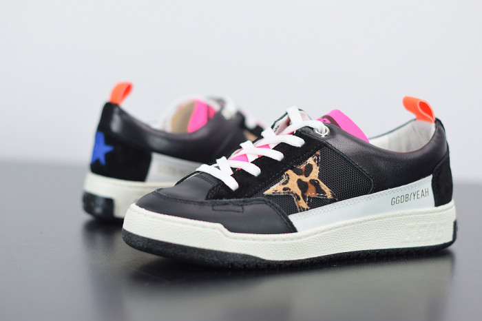GGD Women’s fuchsia and leopard-print Yeah sneakers - CCSHOES