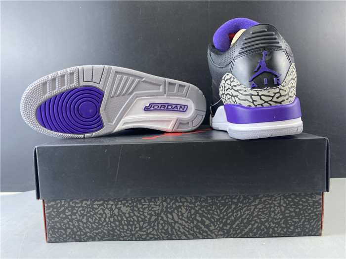 Air Jordan 3 Retro Black Court Purple CT8532-050 - CCSHOES