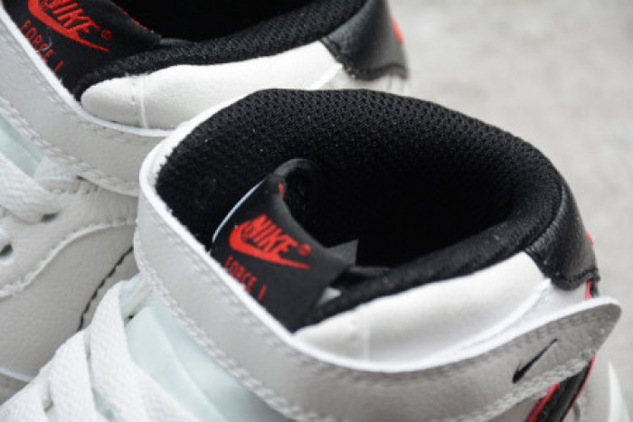 KIDS NIKE AIR FORCE 1 MID 07 WHITE BLACK RED 314197-101 - CCSHOES