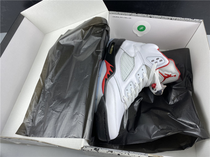 Air Jordan 5 Retro Fire Red Silver Tongue (2020) DA1911-102 - CCSHOES