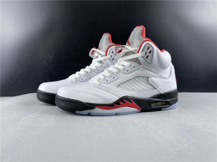 Air Jordan 5 Retro Fire Red Silver Tongue (2020) DA1911-102 - CCSHOES