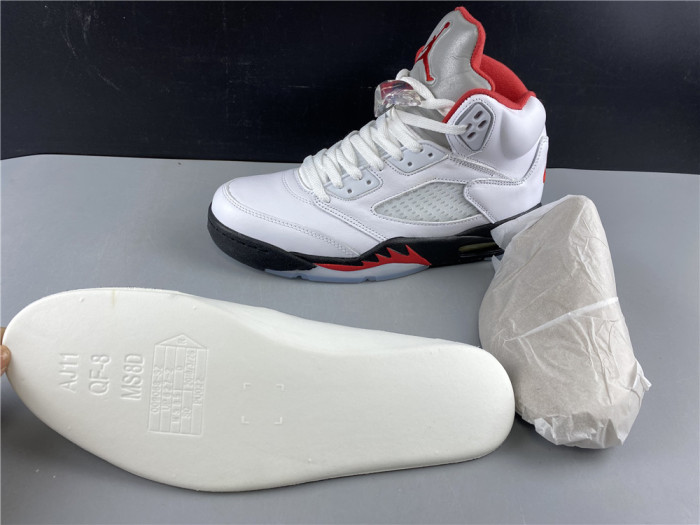 Air Jordan 5 Retro Fire Red Silver Tongue (2020) DA1911-102 - CCSHOES