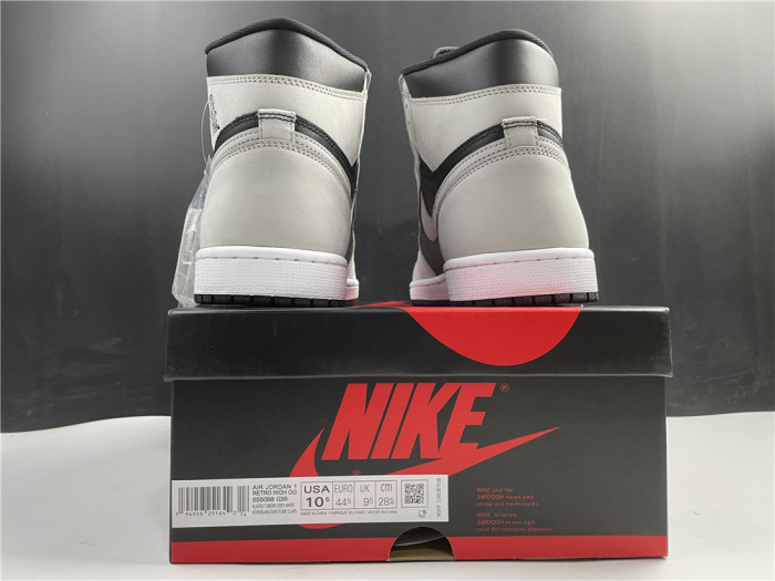 Air Jordan 1 Retro High Black White Light Smoke Grey 555088-035 - CCSHOES