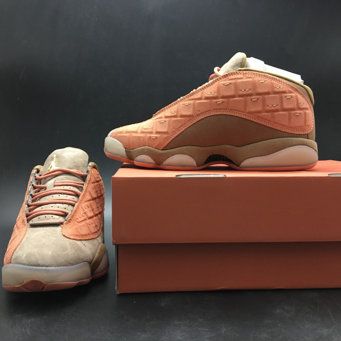 CLOT x Air Jordan 13 Low Sepia Stone/Canteen-Terra Blush AT3102-200 - CCSHOES