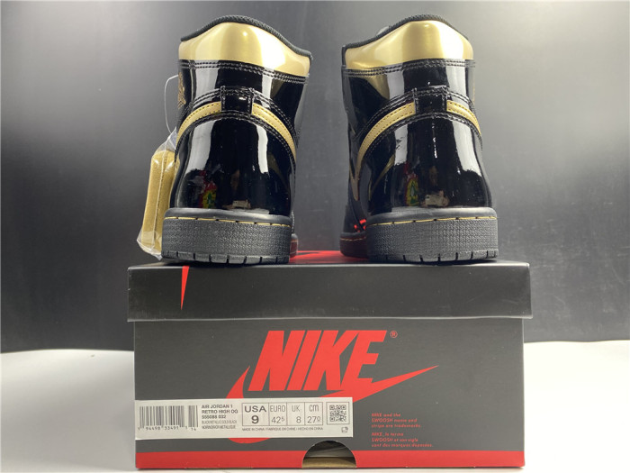 AIR JORDAN 1 RETRO HIGH BLACK METALLIC GOLD (2020) 555088-032 - CCSHOES