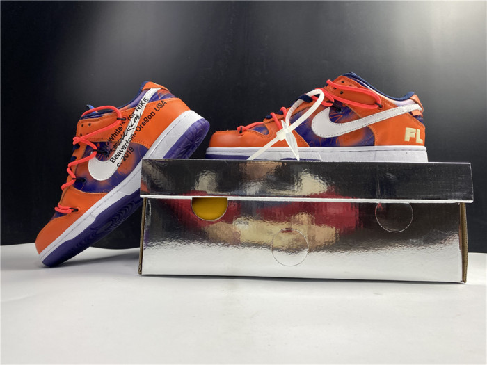 OFF-WHITE X NIKE SB DUNK LOW ORANGE PERPLE WHITE CT0856-801 - CCSHOES