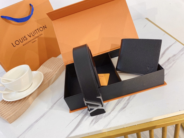LV Wallet & Belt Set (3.8 CM) - CCSHOES