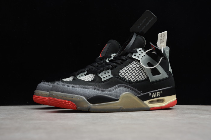 Off White x Air Jordan 4 Retro Bred CV9388-001 - CCSHOES