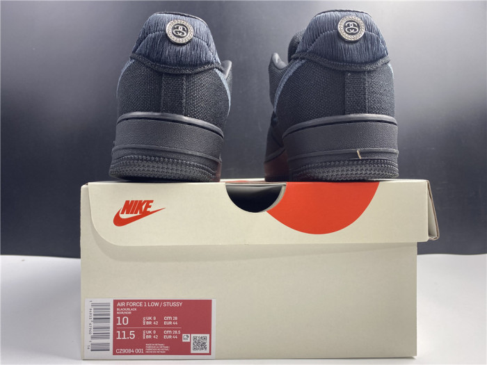 NIKE AIR FORCE 1 LOW STUSSY BLACK CZ9084-001 - CCSHOES