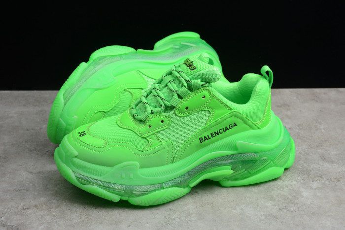 BLCG Triple S Neon Green Clear Sole 544351 W09OL 3801 - CCSHOES