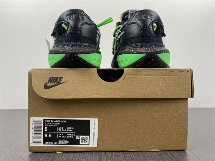 Off-White x Nike Blazer Low "Black / Green" DH7863-001 - CCSHOES