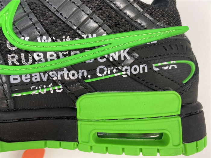 OFF WHITE NIKE AIR RUBBER DUNK “GREEN STRIKE" CU6015-001 - CCSHOES
