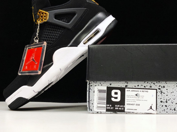 Air Jordan 4 “Royalty” Black/Metallic Gold-White 308497-032 - CCSHOES