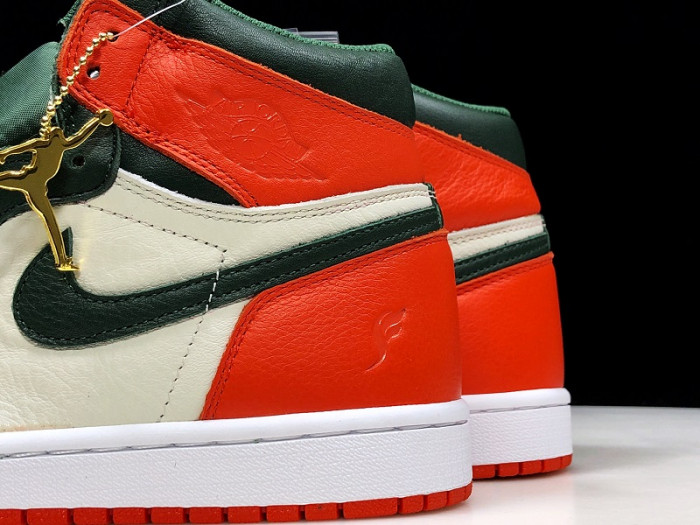 SoleFly x Air Jordan 1 Retro High OG Sail/Fir-Team Orange AV3905-138 - CCSHOES