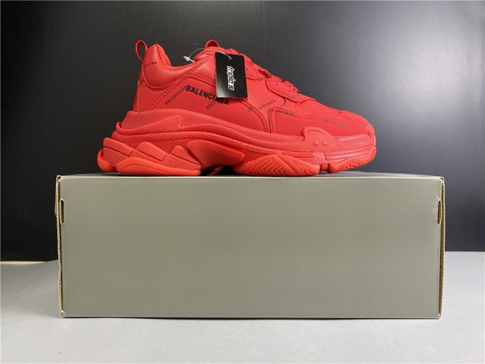 BLCG ALL OVER LOGO TRIPLE S SNEAKER RED 524039 W2FA1 7632 - CCSHOES
