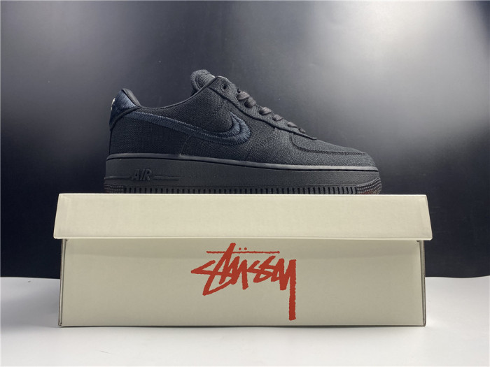 NIKE AIR FORCE 1 LOW STUSSY BLACK CZ9084-001 - CCSHOES