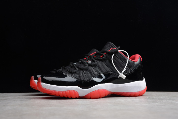 Air Jordan 11 Retro Low "Bred" Black/ Red mens 528895-012 - CCSHOES