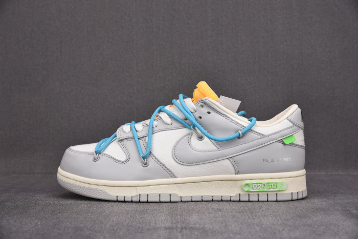 OFF-WHITE X NIKE SB DUNK LOW OW WHITE GREY BLUE DM1602-115 - CCSHOES