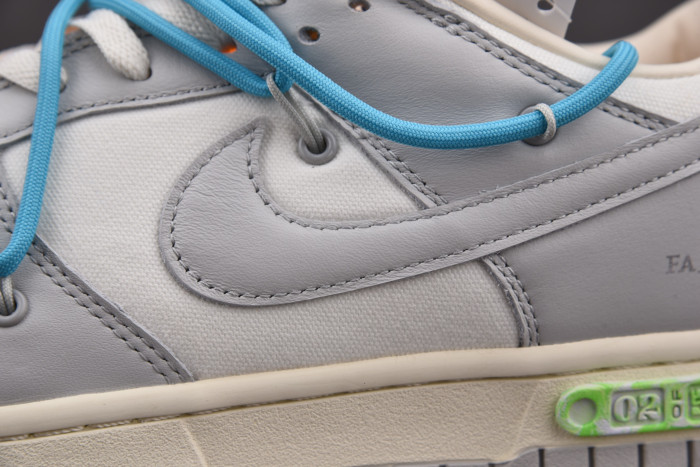 OFF-WHITE X NIKE SB DUNK LOW OW WHITE GREY BLUE DM1602-115 - CCSHOES