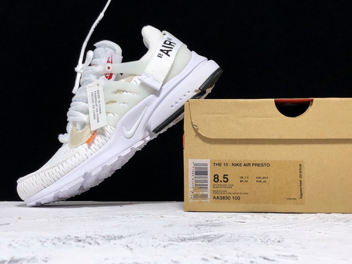 OFF-WHITE X NIKE AIR PRESTO WHITE AA3830-100 - CCSHOES