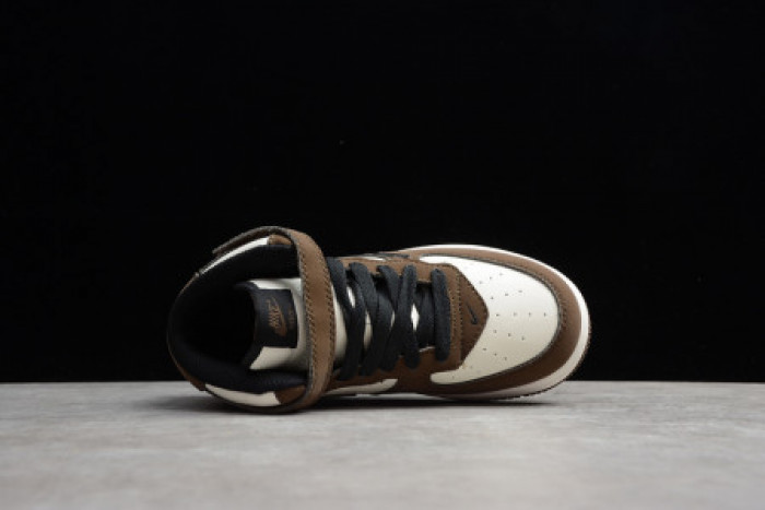 KIDS NIKE AIR FORCE 1 MID 07 X TRAVIS SCOTT BEIGE BROWN 314197-168 - CCSHOES