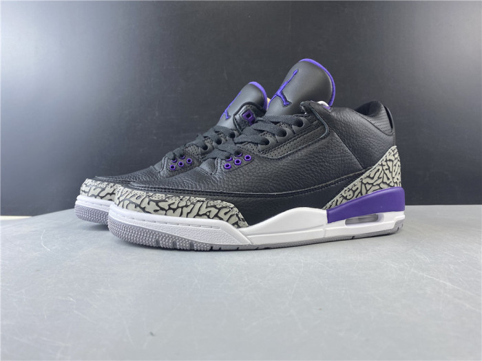 Air Jordan 3 Retro Black Court Purple CT8532-050 - CCSHOES