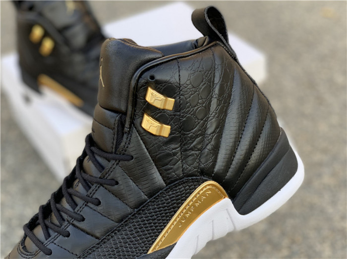 Air Jordan 12 Retro 'Reptile' Black/Metallic Gold-White AO6068-007 - CCSHOES