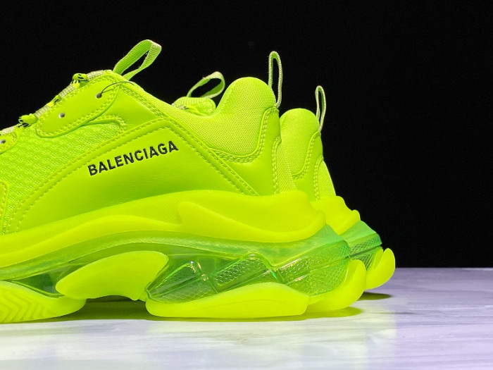 BLCG Triple S Clearsole Fluo Yellow 541624 W2FF1 7320 - CCSHOES