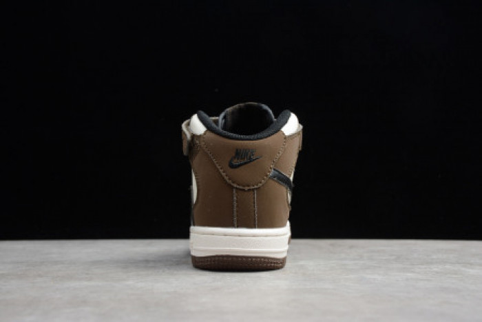 KIDS NIKE AIR FORCE 1 MID 07 X TRAVIS SCOTT BEIGE BROWN 314197-168 - CCSHOES