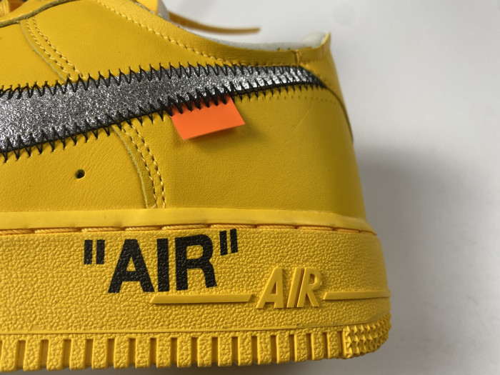Nike Air Force 1 Low OFF-WHITE University Gold Metallic Silver DD1876-700 - CCSHOES