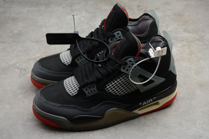 Off White x Air Jordan 4 Retro Bred CV9388-001 - CCSHOES