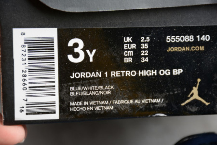 KIDS AIR JORDAN 1 OBSIDIAN UNIVERSITY BLUE (555088-140) - CCSHOES