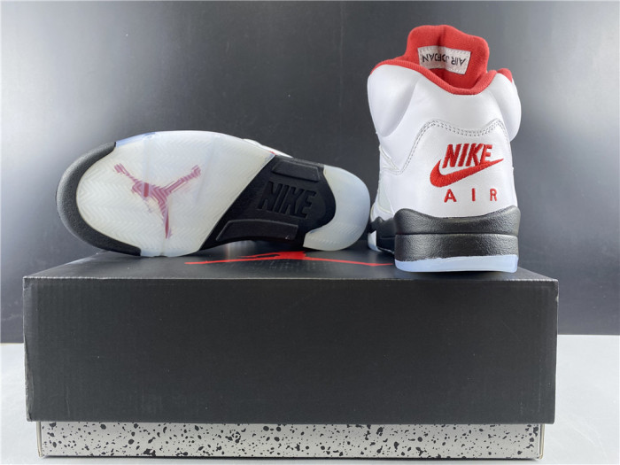 Air Jordan 5 Retro Fire Red Silver Tongue (2020) DA1911-102 - CCSHOES