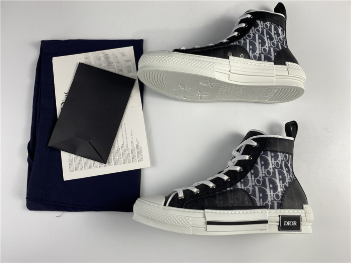 DR B23 High Top Oblique Sneaker Black & White - CCSHOES