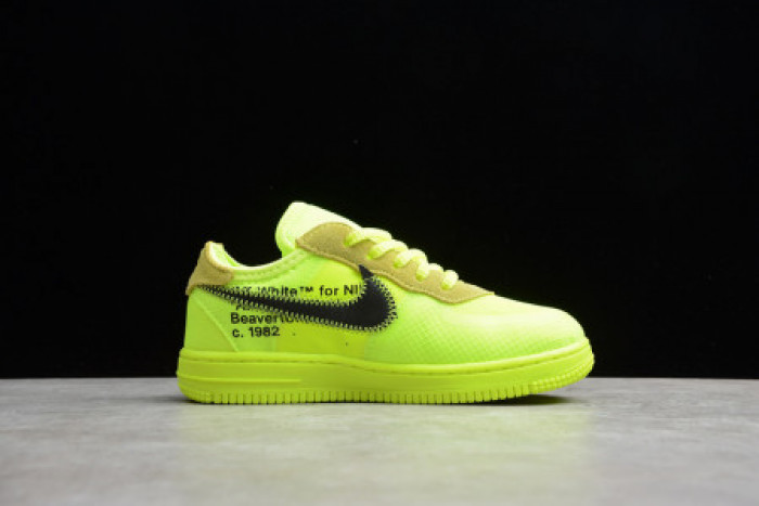 AIR FORCE 1 TD X OFF WHITE VOLT HYPER JADE CONE TODDLER BV0853-700 - CCSHOES