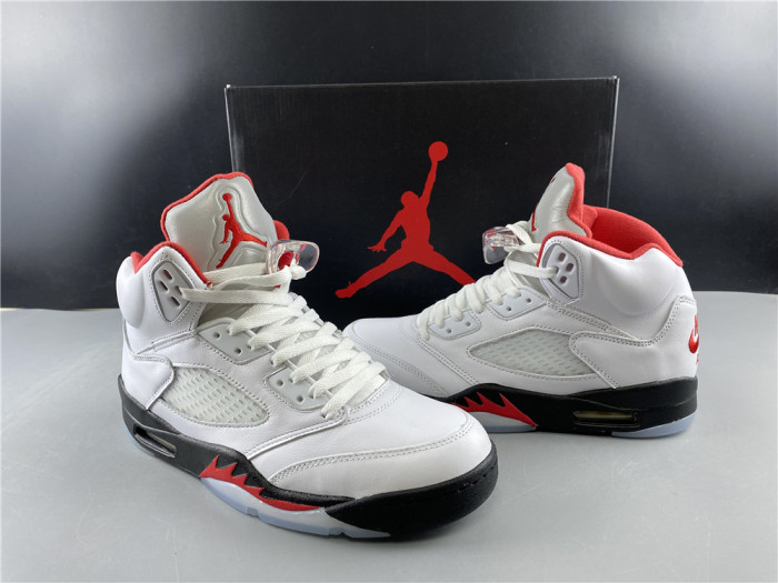 Air Jordan 5 Retro Fire Red Silver Tongue (2020) DA1911-102 - CCSHOES