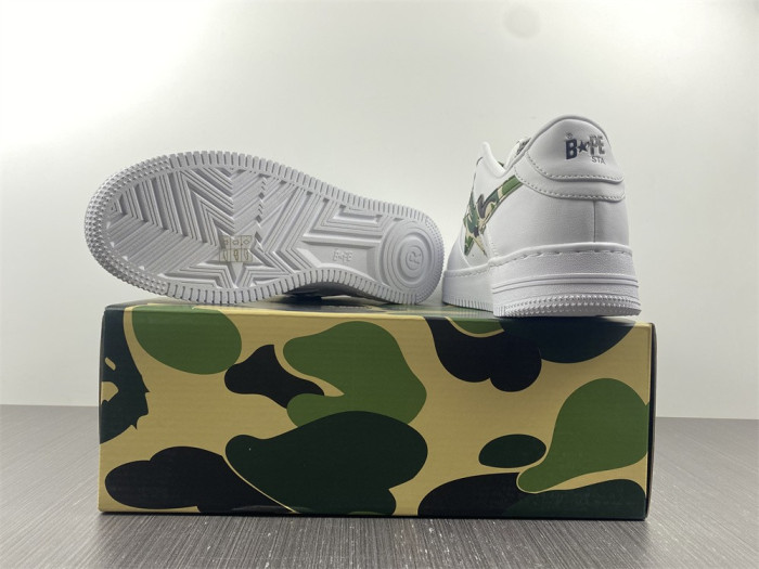 A BATHING APE SK8 STA LOW WHITE ABC CAMO GREEN - CCSHOES