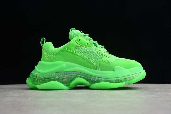BLCG Triple S Neon Green Clear Sole 544351 W09OL 3801 - CCSHOES