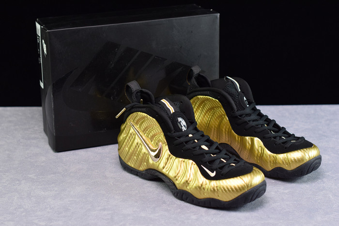 Nike Air Foamposite Pro “Metallic Gold” Black mens 624041-701 - CCSHOES