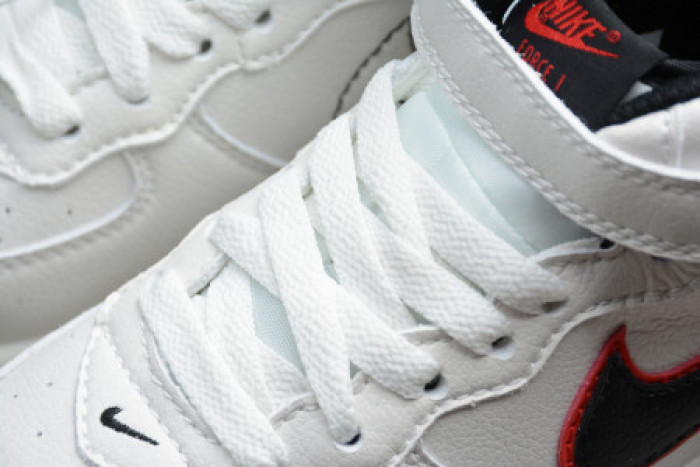 KIDS NIKE AIR FORCE 1 MID 07 WHITE BLACK RED 314197-101 - CCSHOES