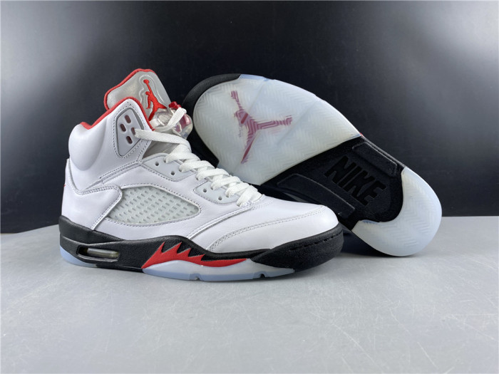 Air Jordan 5 Retro Fire Red Silver Tongue (2020) DA1911-102 - CCSHOES
