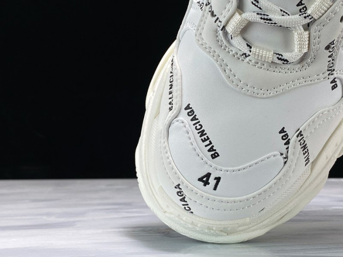 BLCG Triple S Allover Logo White 536737 W2FA1 9010 - CCSHOES