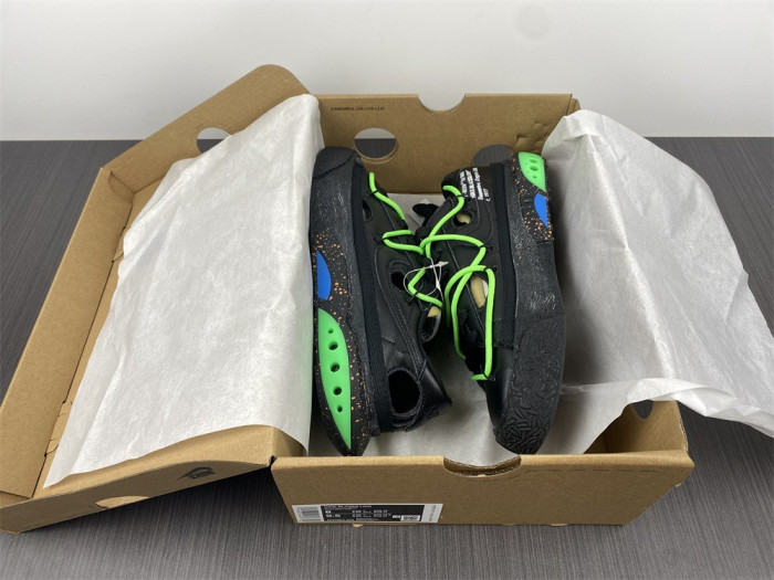 Off-White x Nike Blazer Low "Black / Green" DH7863-001 - CCSHOES